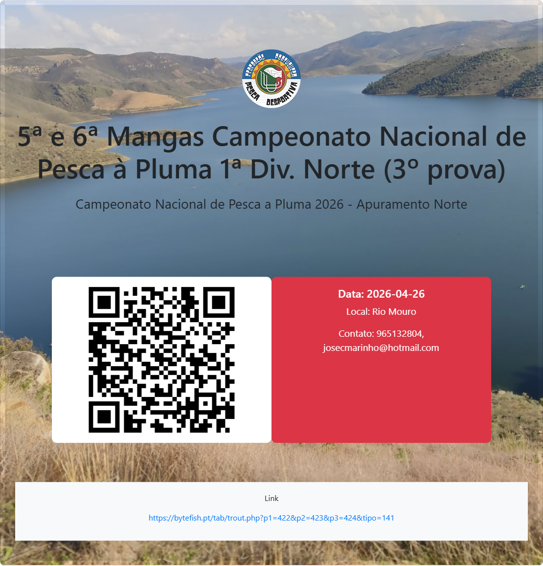 5ª e 6ª Mangas Campeonato Nacional de Pesca à Pluma 1ª Div. Norte (3º prova)